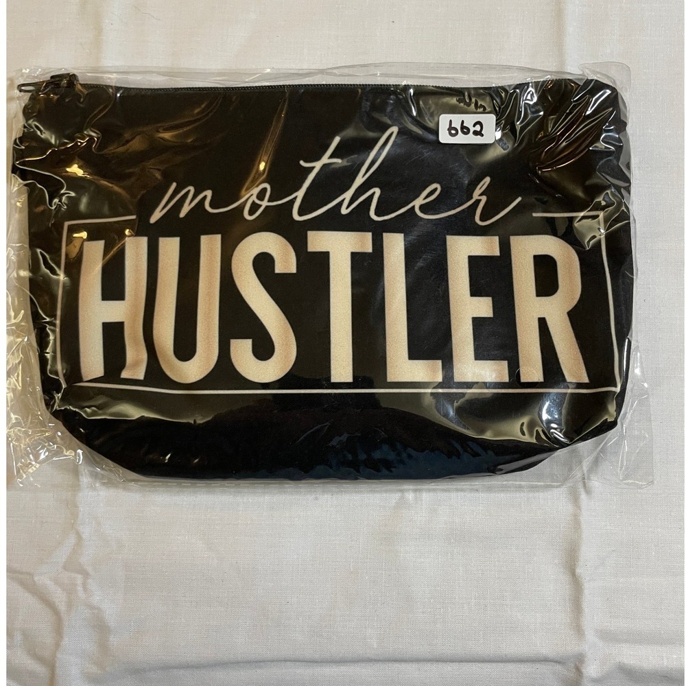 The Pouch Mother Hustler Cosmetic Bag Women OS Black NWT Graphic Travel Pouch